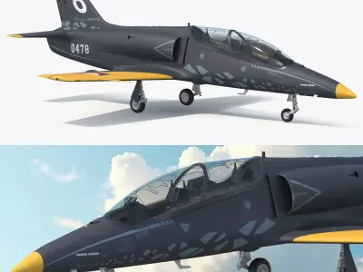 Czech Aero L-39 Skyfox Trainer Jet Rigged for Maya 3D model