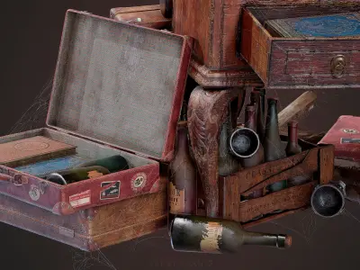 Suitcase  Low-poly 3D model