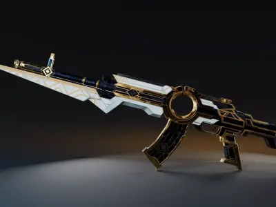 Stylized Sci-Fi Rifle AN 94 Free 3D model