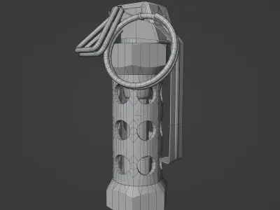 flashbang grenade asset PBR Low-poly and High-poly 3D model Low-poly 3D model