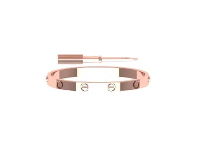 Braclet silver bracelet with screw Free 3D print model