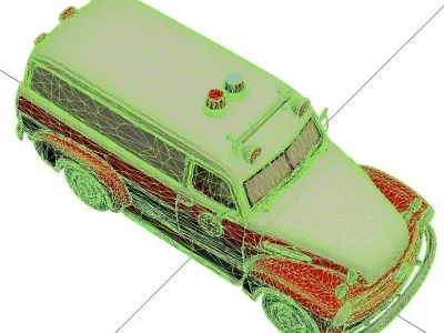 1950s Vintage Ambulance Classic Emergency Medical Vehicle 3D model