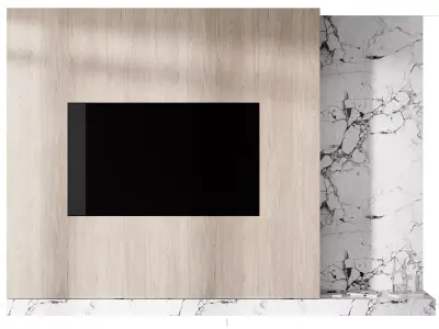 tv wall set 10 Free 3D model
