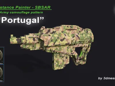 Portugal - Army Camouflage Pattern - SBSAR Material 3D model