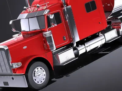 Peterbilt 389 Sleeper Cab Tanker 2017 VRAY 3D model