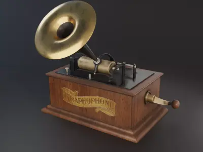 Graphophone Low-poly 3D model