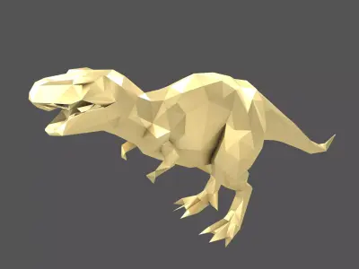 Low Poly Tyrannosaurus Statue v1 002 Low-poly 3D model
