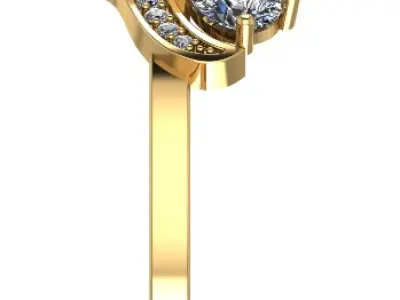 Women Diamond Ring 3D print model