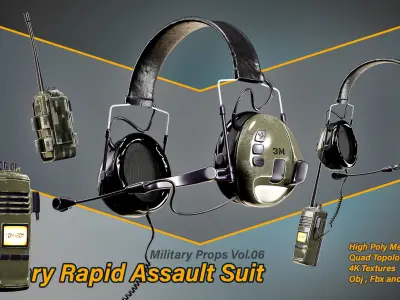 Military Rapid Assault Suit Low-poly 3D model