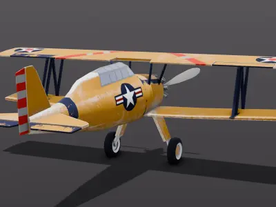 Airplane 3D Model Low-poly 3D model