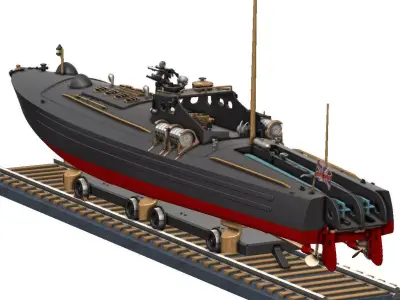 Thornycroft 70ft Coastal Motor Boat 3D print model