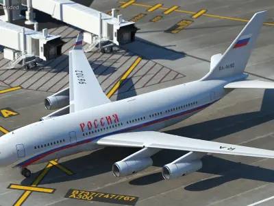 Ilyushin IL-96 Presidential Aircraft Simple Interior 3D model