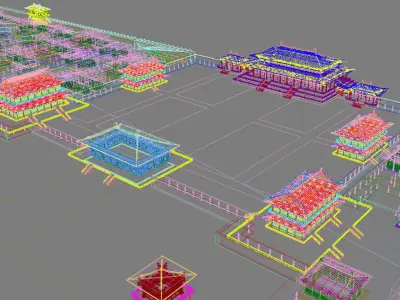 Chinese Style Architecture 3D model purchase