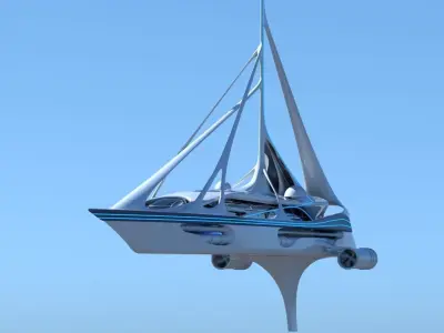 Futuristic Yacht 01 3D model