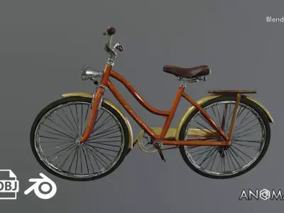 vintage bicycle prop 3D model