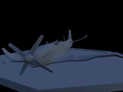 P51 Mustang Damage Low-poly 3D model