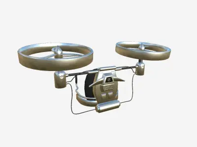 Jetpack Electric B06 Aluminum  - SciFi Character Design Low-poly 3D model