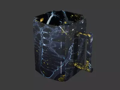 marble texture mug Low-poly 3D model