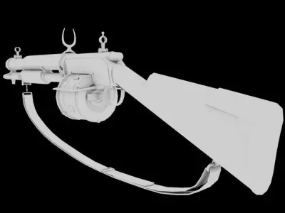 PBR Shotgun antique gun Low-poly 3D model