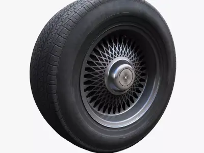 Sedan wheel PBR Low-poly 3D model