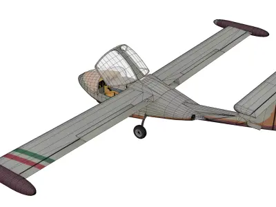 Caproni Vizzola C22J Ventura Low-poly 3D model