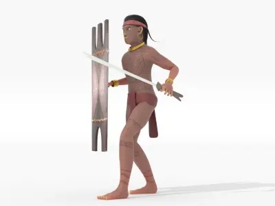 Pre-Colonial Filipino Warrior 3D Low-poly 3D model