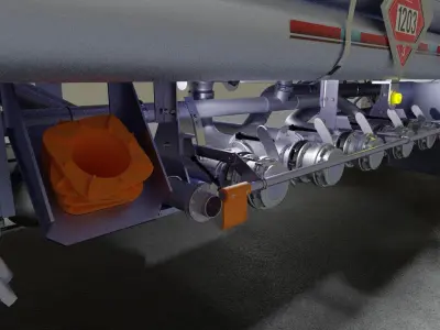 12500 gallon aluminum tri-axle petroleum tanker 3D model