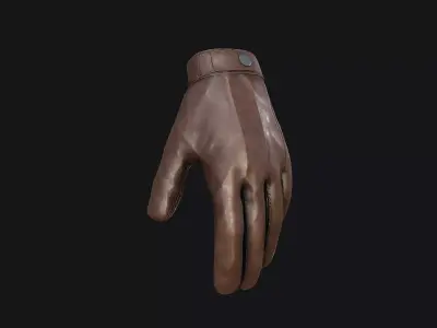 Gloves PBR Game-ready Low-poly leather glove Low-poly 3D model