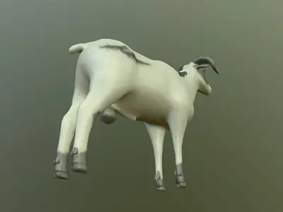 Sheep with long horns 3D model