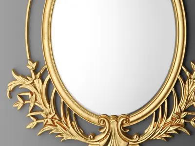 Baroque oval frame 3D 3D model