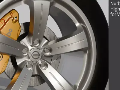 Nissan 350Z Wheel Set All High Quality for Visualization 3D model