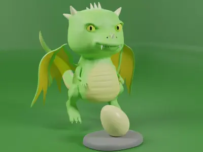 Minimalistic dragon model Free 3D model