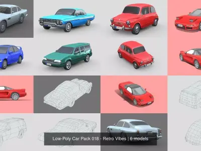 Low-Poly Car Pack 018 - Retro Vibes