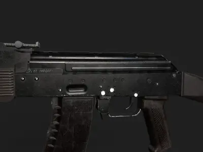 AK-74 low poly 3d model Low-poly 3D model