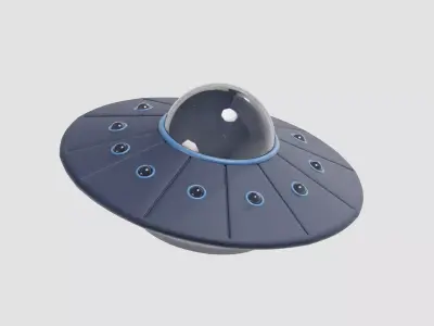 cartoon UFO Flying Spaceship  Low-poly 3D model