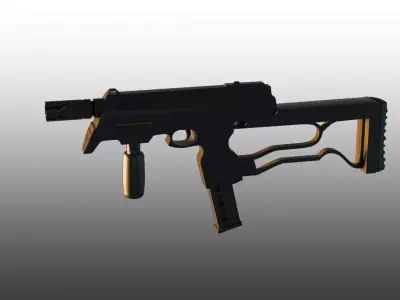 MP9 - Low Poly - custom design with 4 texture variations Low-poly 3D model