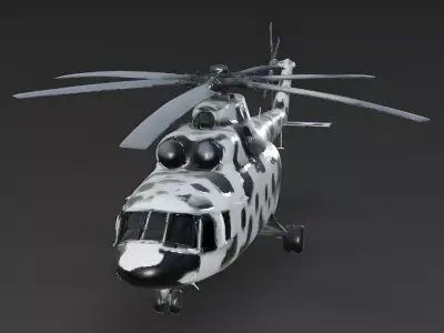 Realistic Tactical Transport Helicopter 3D Model Low-poly 3D model