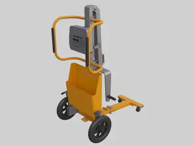 Folding medical equipment cart 3D model