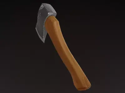 Low Poly Fantasy Axe - Game-Ready PBR 3D model