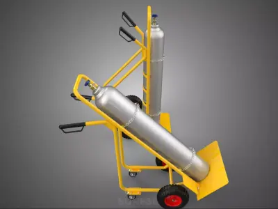GAS BOTTLE CYLINDER TANK HAND TRUCK TROLLEY DOLLY BARROW CART 3D model