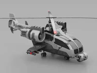 Military Helicopter 3D model by BlenderZone