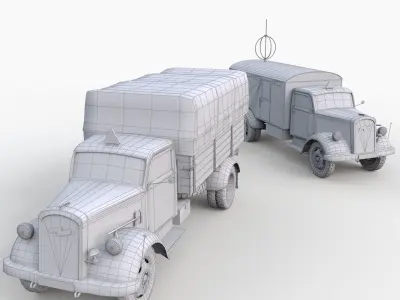Opel Blitz 36 Low-poly 3D model