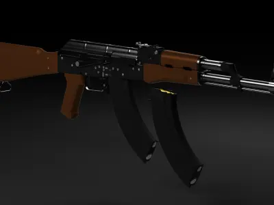 ak - 47 lowpoly and highpoly Free low-poly 3D model