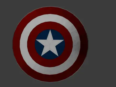 Captain America Shield Free low-poly 3D model