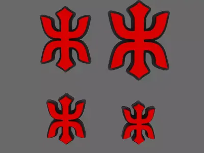 Red Ronin Chapter Flat Symbols 3D print model