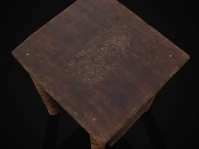 Rustic Simple Bed Side Table Low-poly 3D model