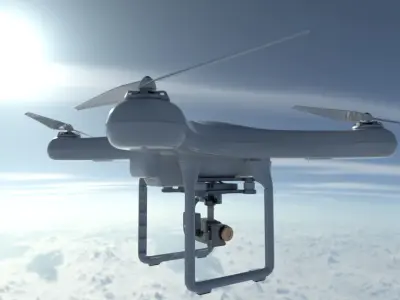 Drone flying in sky Free 3D model