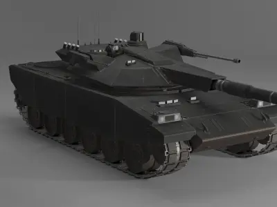 Modern MBT T-118 Jaguar Low-poly 3D model