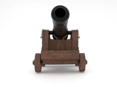Old Naval Cannon 3D model