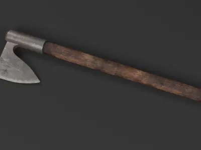 Medieval One-Handed Axe  Game-Ready PBR Weapon Low-poly 3D model
